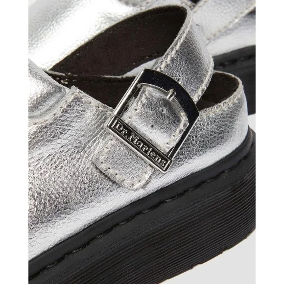 Dr. Martens Silver Laketen Mules Slingback Platform Shoes Men's Size 9 Wmns‎ 10 - Picture 10 of 11